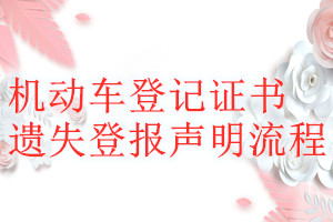 機(jī)動車登記證書遺失登報(bào)聲明流程
